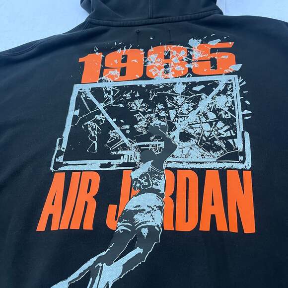 Nike Jordan Brooklyn Oversized Pullover Hoodie 1985 Black Men's Size Small - Picture 7 of 11